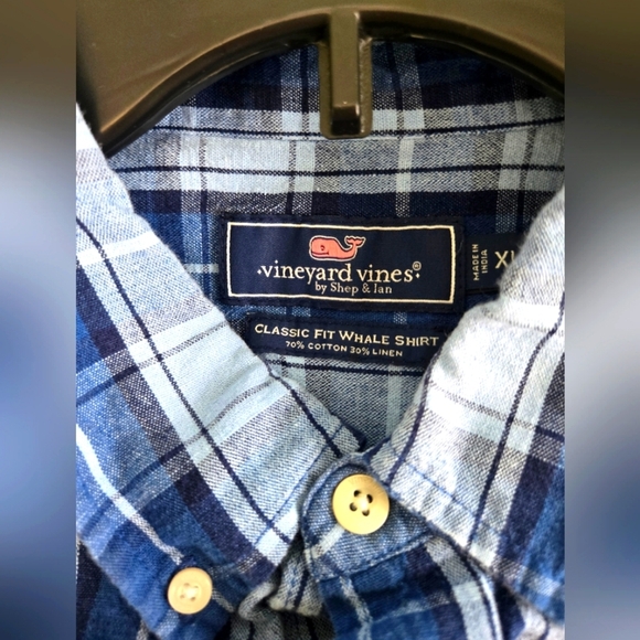 Vineyard Vines Classic Fit Whale Shirt Short Sleeve Button Up Size XL - Picture 3 of 5